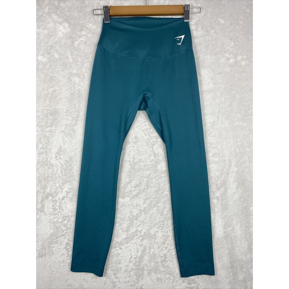 GYMSHARK WOMENS TRAINING‎ LEGGINGS GREEN SIZE X-SMALL GYM RUNNING SPORTS